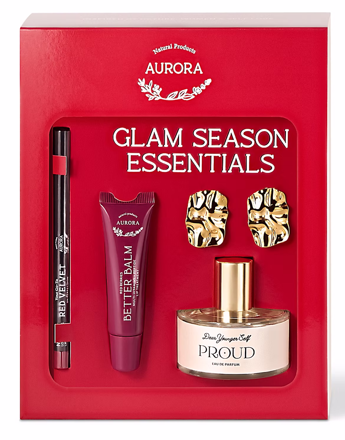 GLAM SEASON ESSENTIALS BOX 1 Glam Season Essentials Box: Η απόλυτη ιεροτελεστία λάμψης. Ένα συλλεκτικό box από την Aurora Natural Products, σχεδιασμένο για να χαρίσει την τέλεια γιορτινή εμφάνιση. Συνδυάζει την εντατική φροντίδα των χειλιών με το iconic μακιγιάζ και τη διαχρονική γοητεία των κοσμημάτων. Ένα ολοκληρωμένο δώρο ομορφιάς και στυλ που αναδεικνύει τη λάμψη κάθε γυναίκας, σε μια μοναδική, προνομιακή συσκευασία.